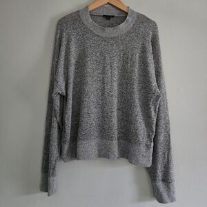 J. Crew Supercozy Mockneck Pullover in Heather Gray, XL